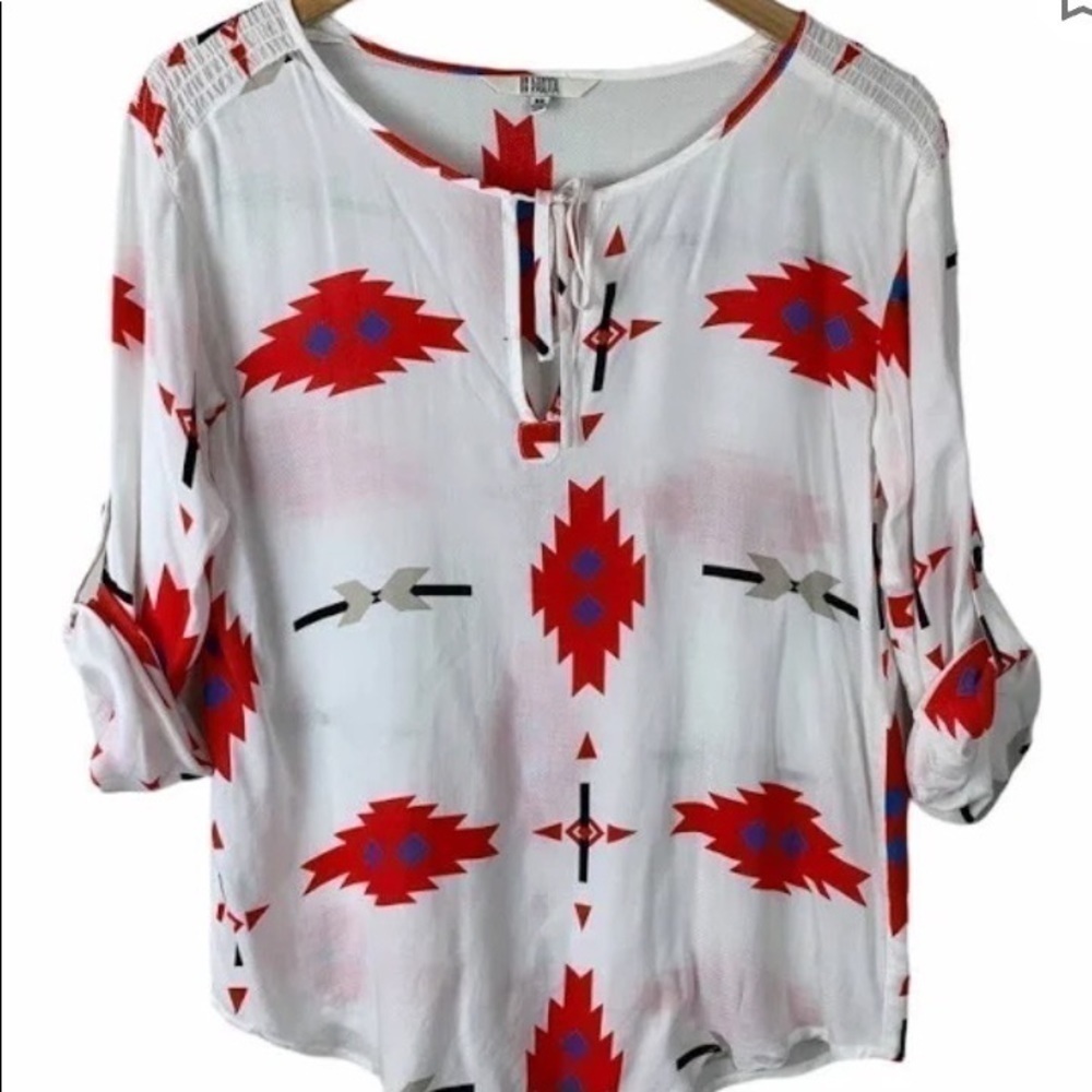 BB Dakota Lightweight Southwest Print Blouse